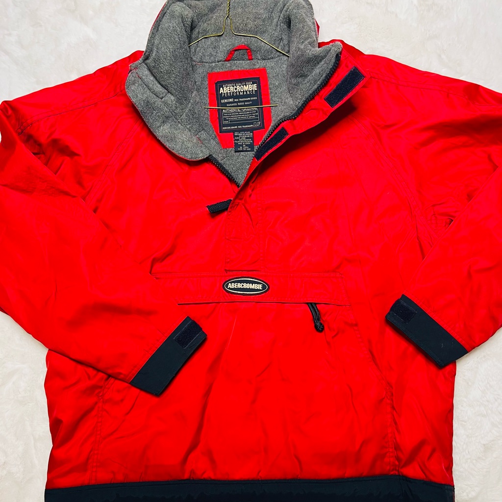 Vintage Abercrombie Performance Jacket 90s Red Size M Rn 75654 100% Nylon
